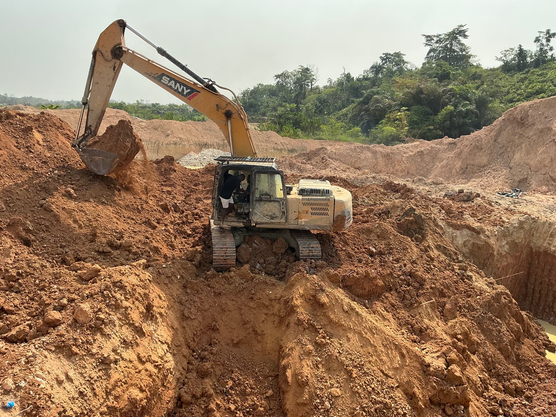 Working in the local gold mines